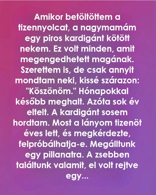 A piros kardigan